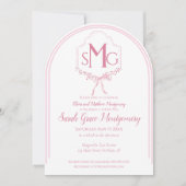 Invitation Elégante aquarelle rose poitrine florale avec vach (Devant)