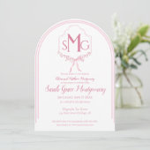 Invitation Elégante aquarelle rose poitrine florale avec vach (Debout devant)