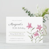 Invitation Elégante aquarelle rose simple (Debout devant)