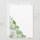 Invitation Elégante aquarelle Roses blanches 80e fête d'anniv (Dos)