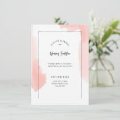 Invitation Elégante aquarelle rouge minimaliste Mariage (Debout devant)