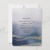 Invitation Elégante aquarelle sera-tu ma femme d'honneur ? (Dos)