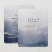 Invitation Elégante aquarelle sera-tu ma femme d'honneur ? (Devant / Derrière)