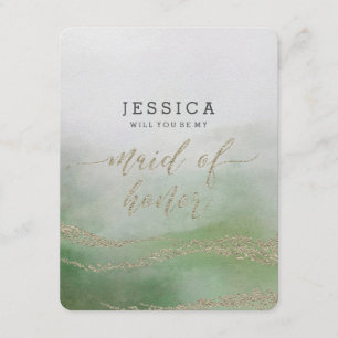 Invitation Elégante aquarelle sera-tu ma femme d'honneur ?