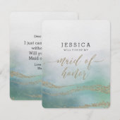 Invitation Elégante aquarelle sera-tu ma femme d'honneur ? (Devant / Derrière)