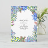 Invitation Elégante aquarelle Succulent et Mariage floral (Debout devant)