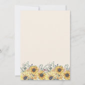 Invitation Elégante aquarelle tournesols (Dos)