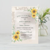 Invitation Elégante aquarelle tournesols (Debout devant)