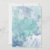 Invitation Elégante aquarelle Turquoise 50e fête d'anniversai (Dos)