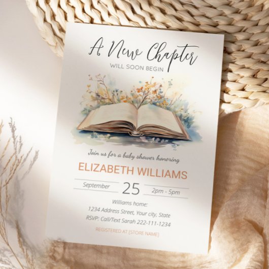 Invitation Elégante aquarelle Un nouveau Baby shower de chapi