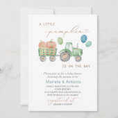 Invitation Elégante aquarelle Un petit Baby shower Citrouille (Devant)