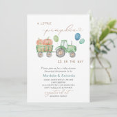 Invitation Elégante aquarelle Un petit Baby shower Citrouille (Debout devant)