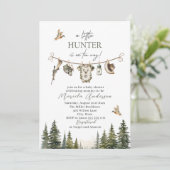 Invitation Elégante aquarelle Un petit Baby shower de chasseu (Debout devant)