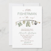 Invitation Elégante aquarelle Un petit pêcheur Baby Showe (Devant)