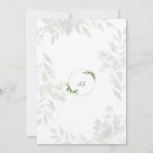 Invitation Elégante aquarelle verdure Fête des mariées or (Dos)