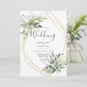 Invitation Elégante aquarelle verdure Mariage moderne (Debout devant)