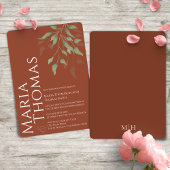 Invitation Elégante aquarelle verdure Terracotta Foliage