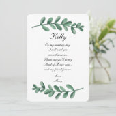 Invitation Elégante Aquarelle Vert Feuilles Maid Of Honor (Debout devant)