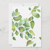 Invitation Elégante aquarelle vert verdure botanique (Dos)