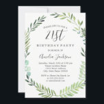 Invitation Elégante aquarelle verte 21e anniversaire<br><div class="desc">Plus jolies invitations d'anniversaire dans le Little Bayleigh Store!</div>
