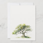 Invitation Elégante aquarelle verte Chêne Arbre Couples Douch (Dos)