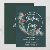 Invitation Elégante aquarelle verte entreprise de couronnes (Devant / Derrière)