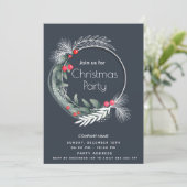 Invitation Elégante aquarelle verte entreprise de couronnes (Debout devant)