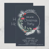 Invitation Elégante aquarelle verte entreprise de couronnes (Devant / Derrière)