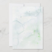 Invitation Elégante aquarelle verte Fête des mariées feuille (Dos)