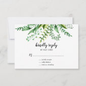 Invitation Elégante aquarelle verte Mariage botanique RSVP (Devant)