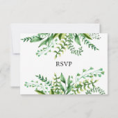 Invitation Elégante aquarelle verte Mariage botanique RSVP (Dos)