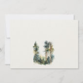 Invitation Elégante aquarelle verte Mariage forestier (Dos)