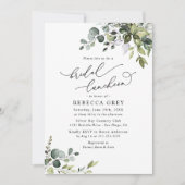 Invitation Elégante aquarelle verte nuptiale déjeuner nuptial (Devant)