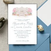 Invitation Elégante aquarelle Villa Mariage Script