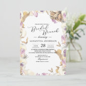 Invitation Elégante aquarelle violet et jaune fleurs de beaut (Debout devant)