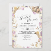 Invitation Elégante aquarelle violet et jaune fleurs de beaut (Devant)