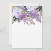 Invitation Elégante aquarelle violet Fête des mariées de fleu (Dos)