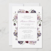 Invitation Elégante aquarelle violet Floral (Devant)