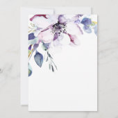 Invitation Elégante aquarelle violet Mémorial aux fleurs (Dos)