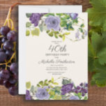 Invitation Elégante aquarelle violette Florale 40e anniversai<br><div class="desc">Elégante couleur violet aquarelle fleurie et verte feuilles et vignes sur la crème d'ivoire botanique 40e anniversaire invitation fête. Contactez-moi pour obtenir de l'aide sur la personnalisation ou pour demander l'appariement ou la coordination des produits Zazzle pour votre parti.</div>