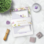 Invitation Elégante Aquarelle violette Florale Mariage modern
