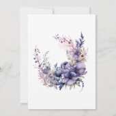 Invitation Elégante Aquarelle violette Florale Wreath Sweet 1 (Dos)