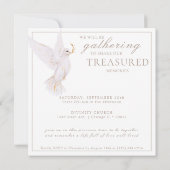 Invitation Elégante aquarelle White Dove Celebration of Life (Dos)