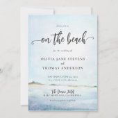 Invitation Elégante aquarelle Wild Ocean Beach Aqua Mariage (Devant)