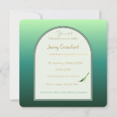 Invitation Élégante arche de douche de mariage en vert émerau (Devant)