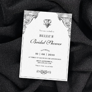 Invitation Elégante architecture Renaissance douche nuptiale