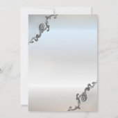 Invitation Élégante Argent Retro Bordure Argent Retraite (Dos)