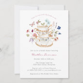 Invitation élégante au thé de mariage (Devant)