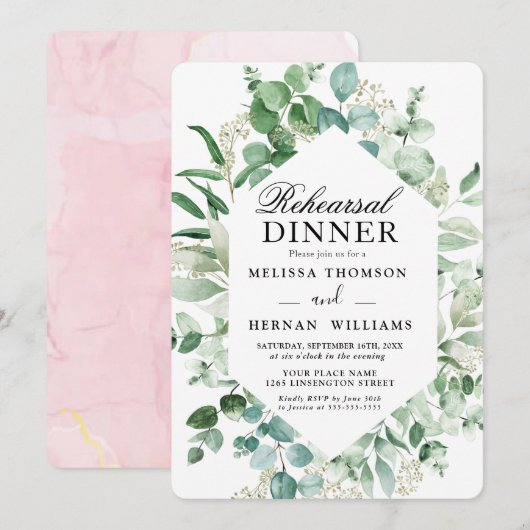 Invitation Elegante Autobús de Ensayos de Invitación de Cena (Devant / Derrière)