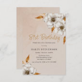 Invitation Elégante Automne Boho Chic Floral 81e fête d'anniv (Devant / Derrière)